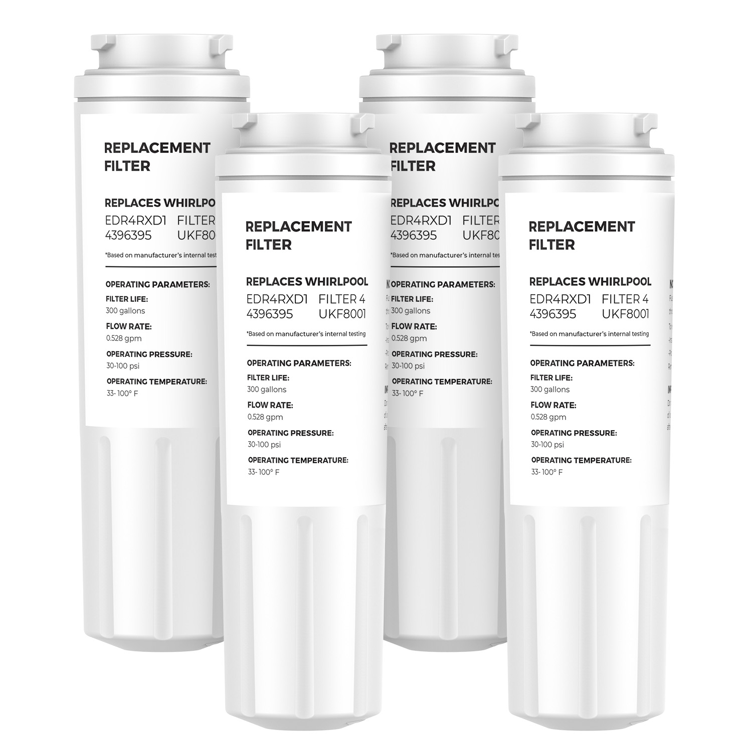 Replacement for EDR4RXD1, UKF8001, 4396395, Filter 4 Water Filter 4 Packs Made by sellfilter
