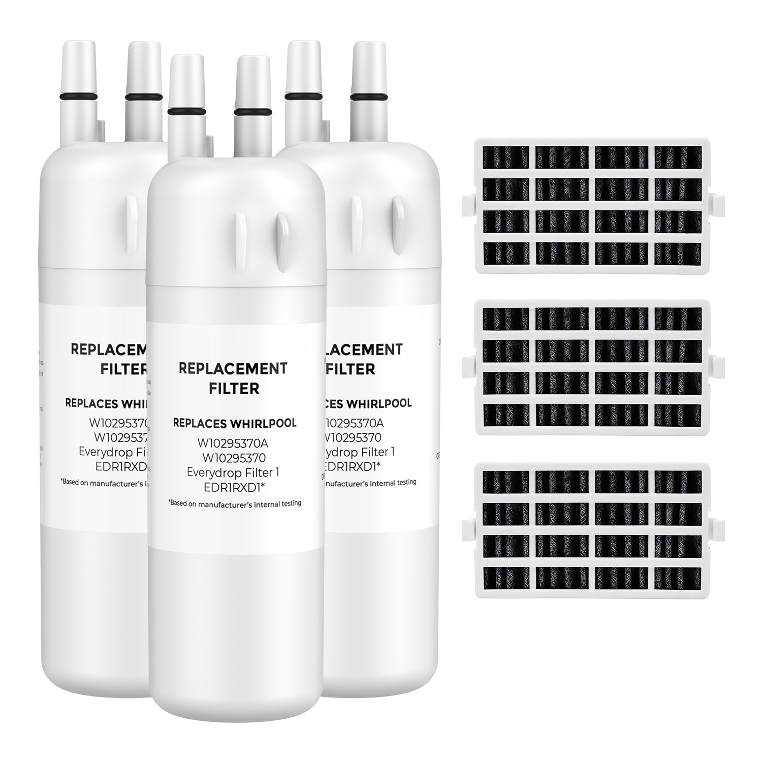 Compatible Pzfilters W10295370A Replacement, EDR1RXD1 Filter 1,9081,RFC3700A with air filter