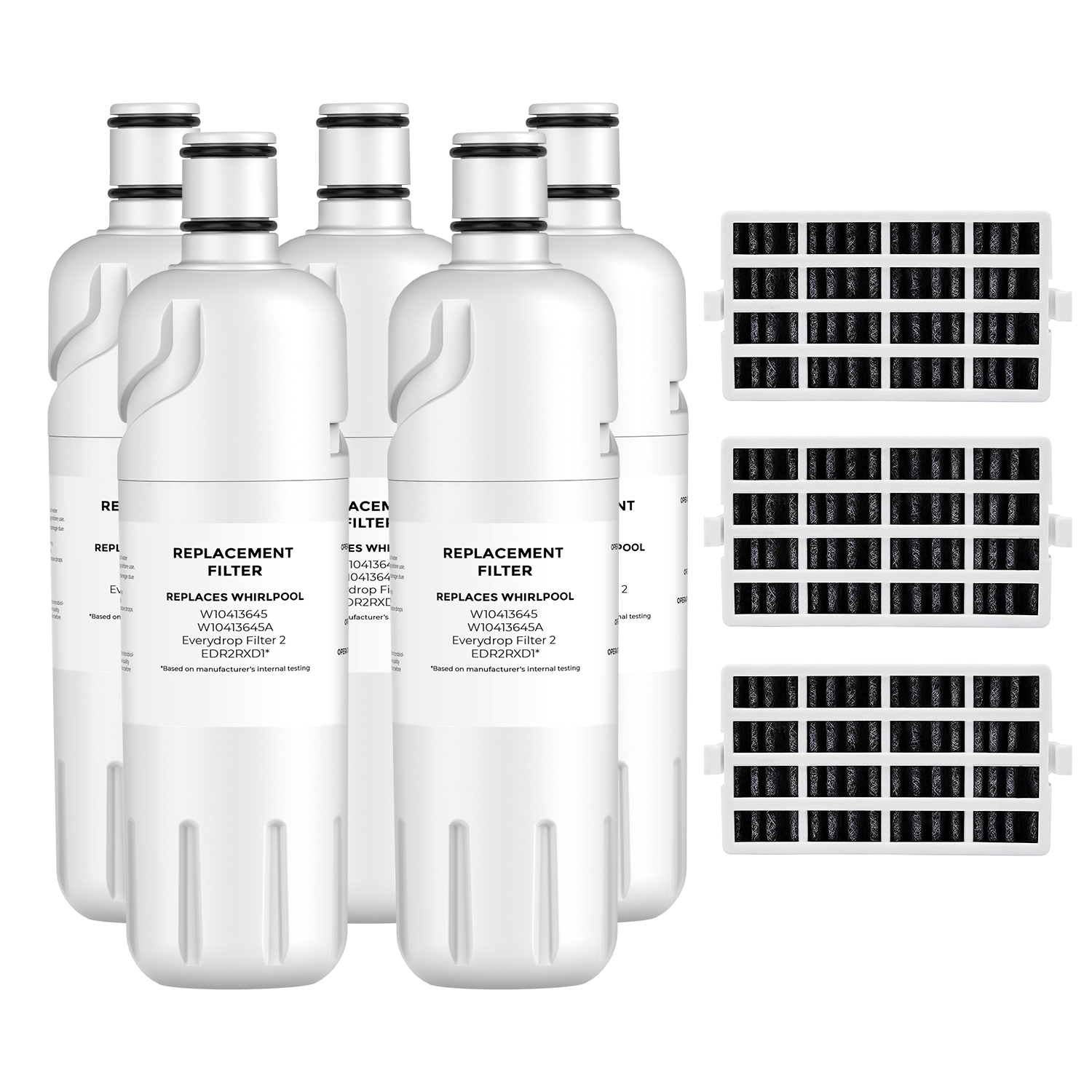 Pzfilters 5PK Filter 2,46-9903,46-9082,W10413645a,EDR2RXD1 Replacement with air filter