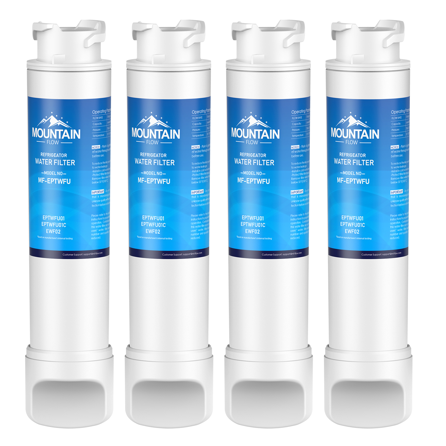 MountainFlow 4pk EPTWFU01 Water Filters Replacement with FPBC2277RF